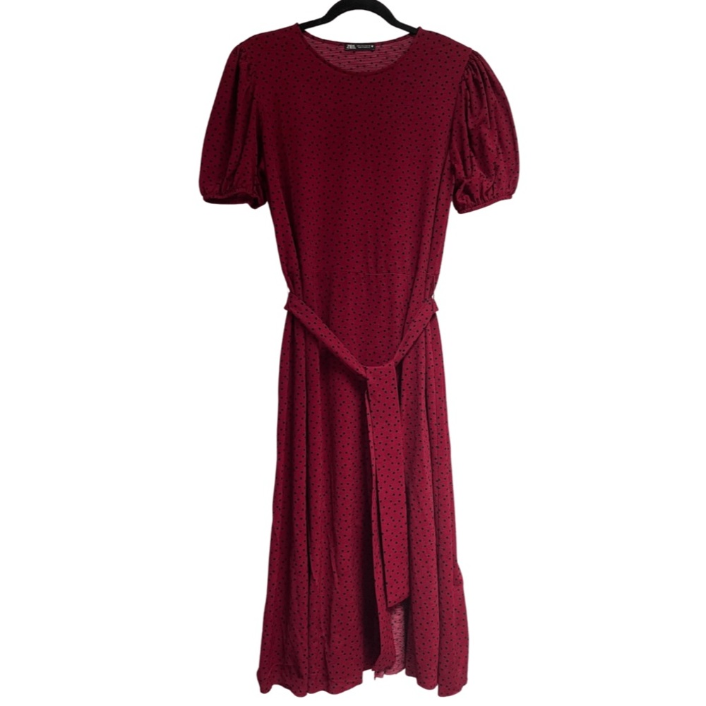 Zara Red and black polka dot dress - very flattering